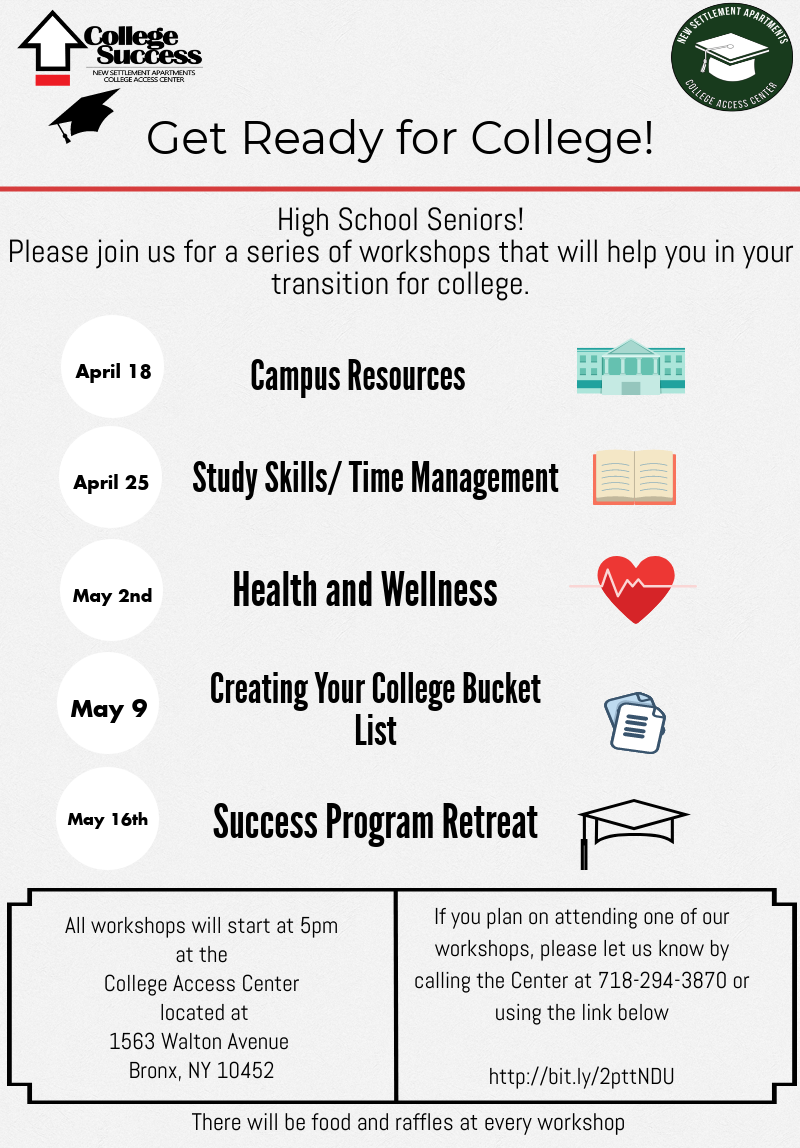 Workshop Series Get Ready For College College Access Center