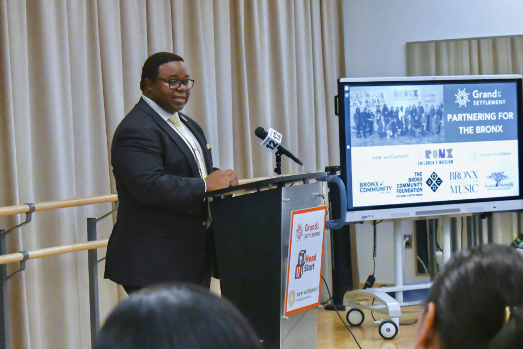 Rigaud Noel speaking at Head Start conference at New Settlement Community Center